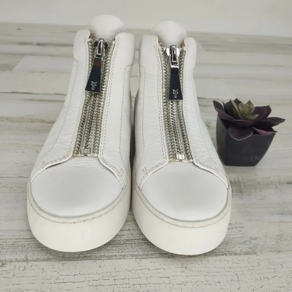 Frye Lena New White Leather Booties High Tops Sneakers Size 6